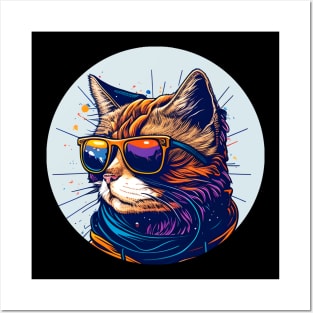 Cool Cat Colorful - Colorful Cat Kitten Lover Posters and Art